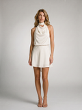 Aurora — Halter Neck Mini Dress, front view