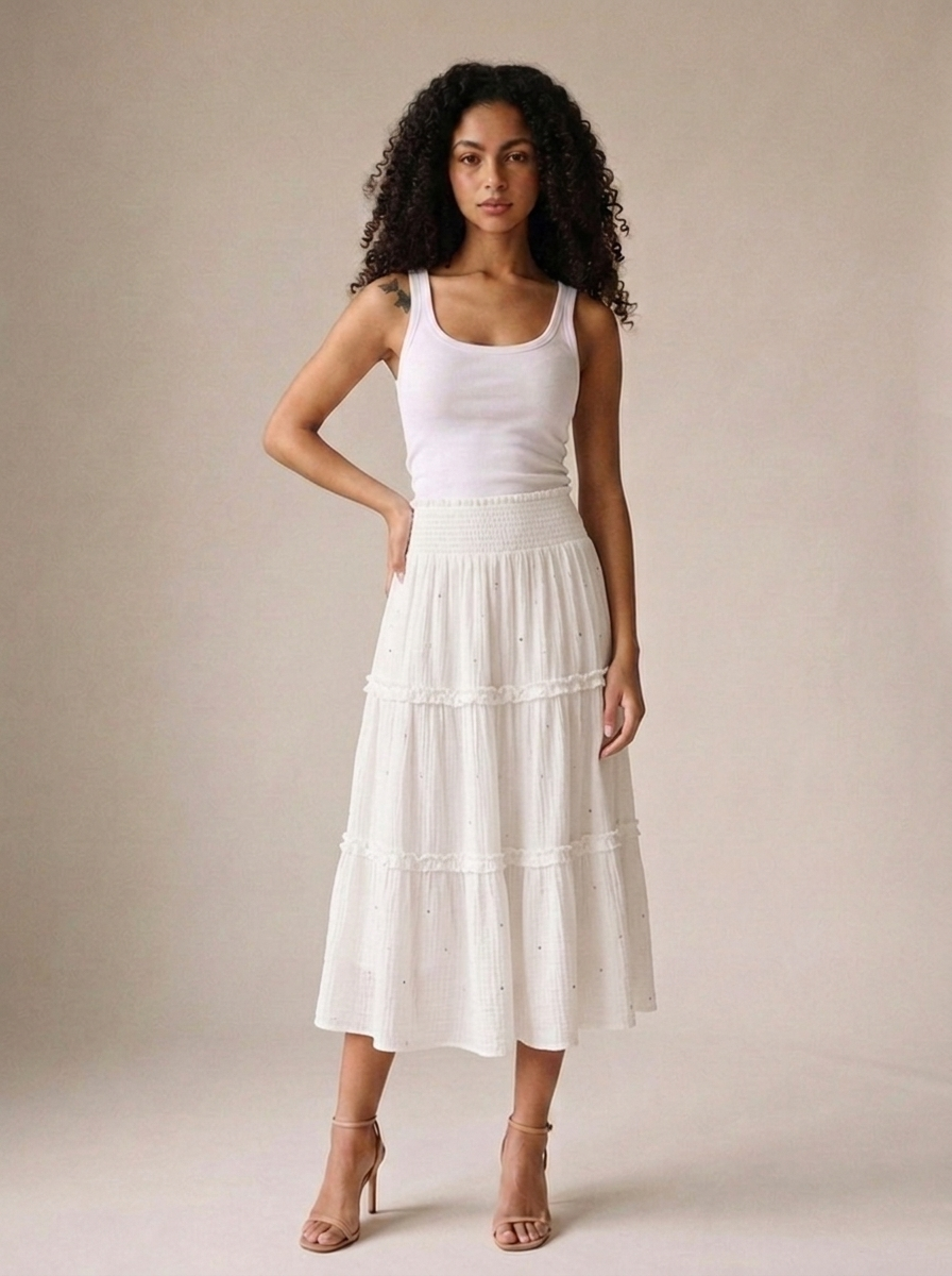 Anacapri — ADORA Rhinestone Accent Tiered Skirt, view