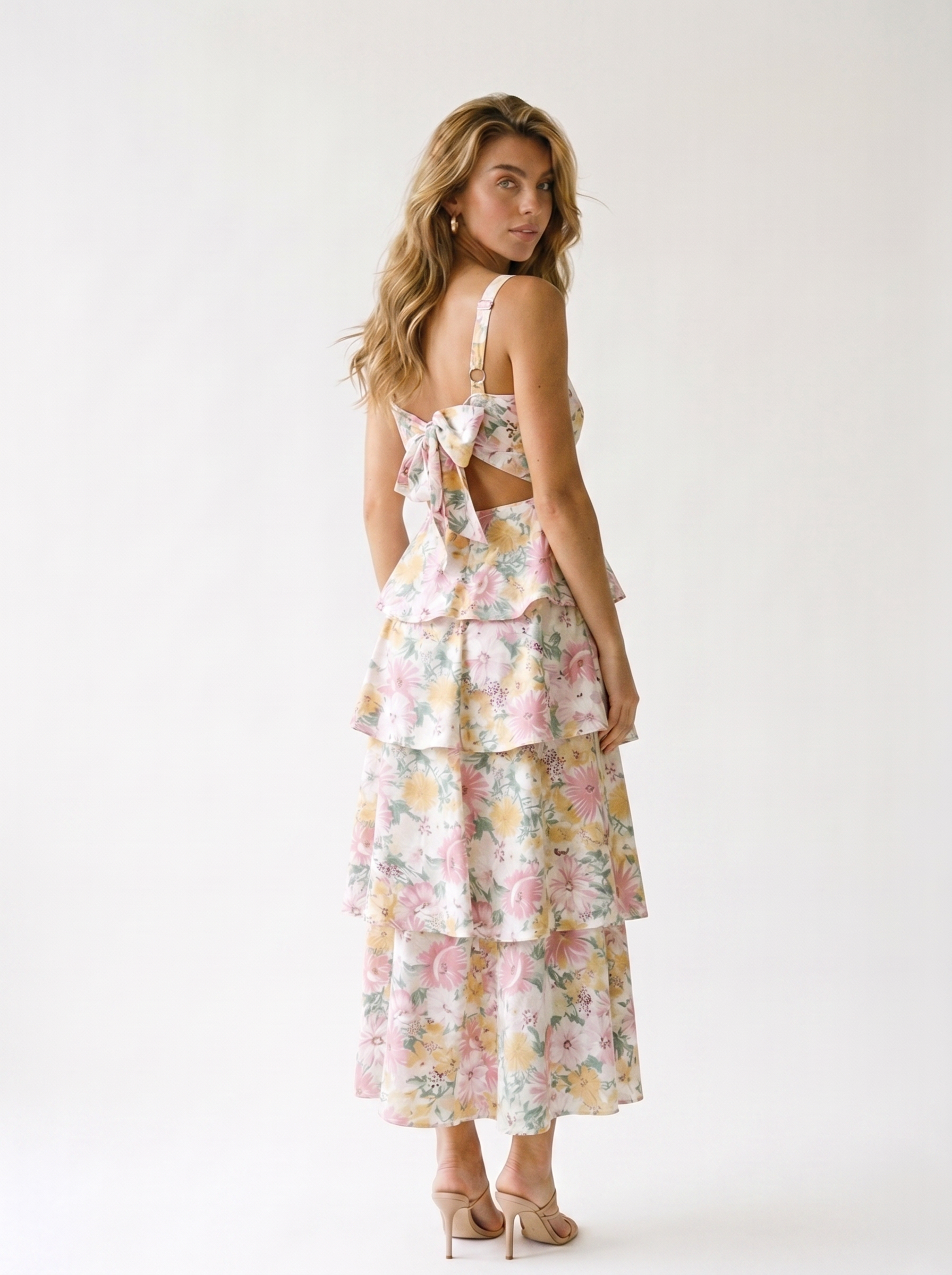 Sanremo — Floral Layered Ruffle Maxi Dress