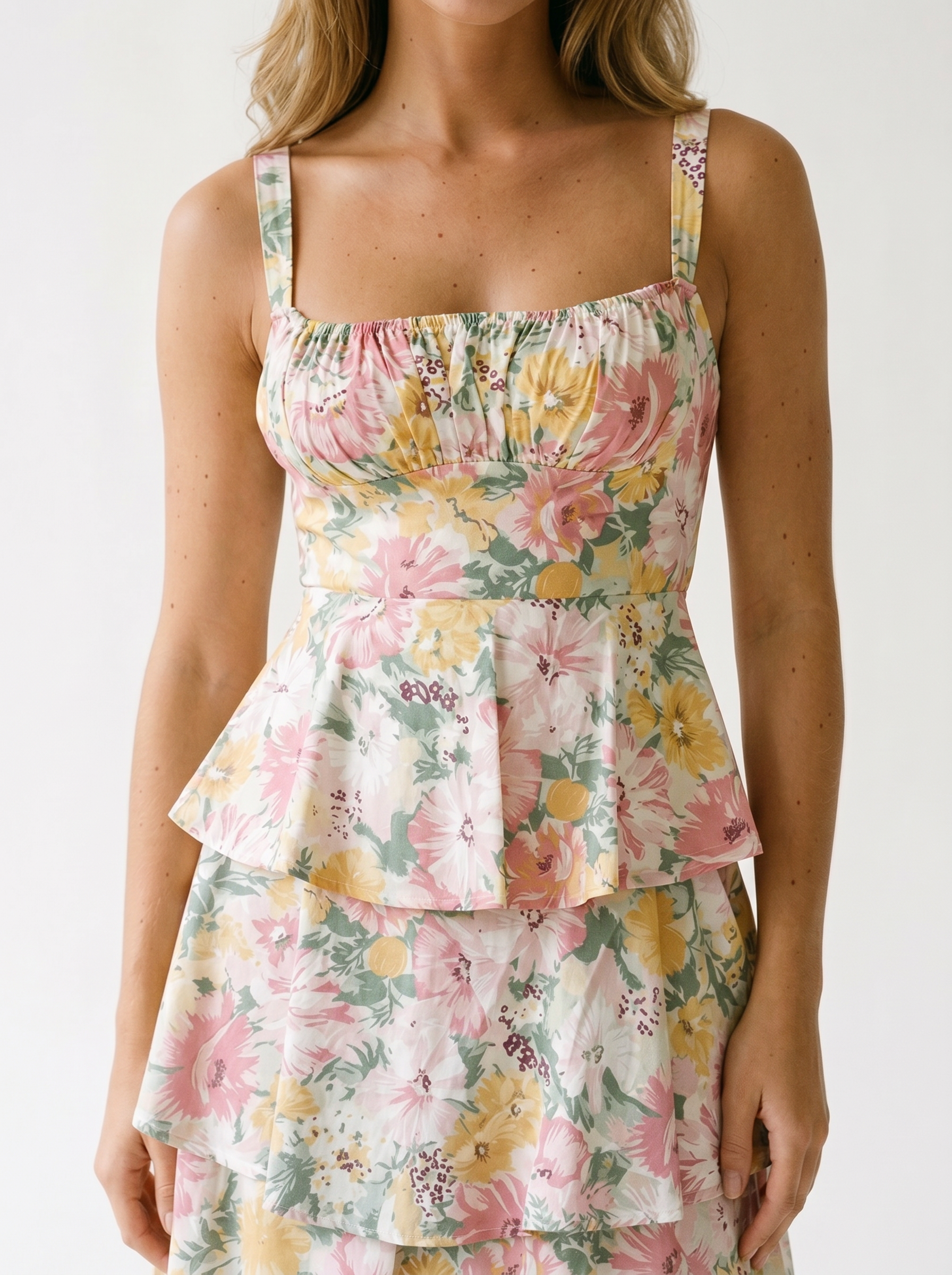 Sanremo — Floral Layered Ruffle Maxi Dress