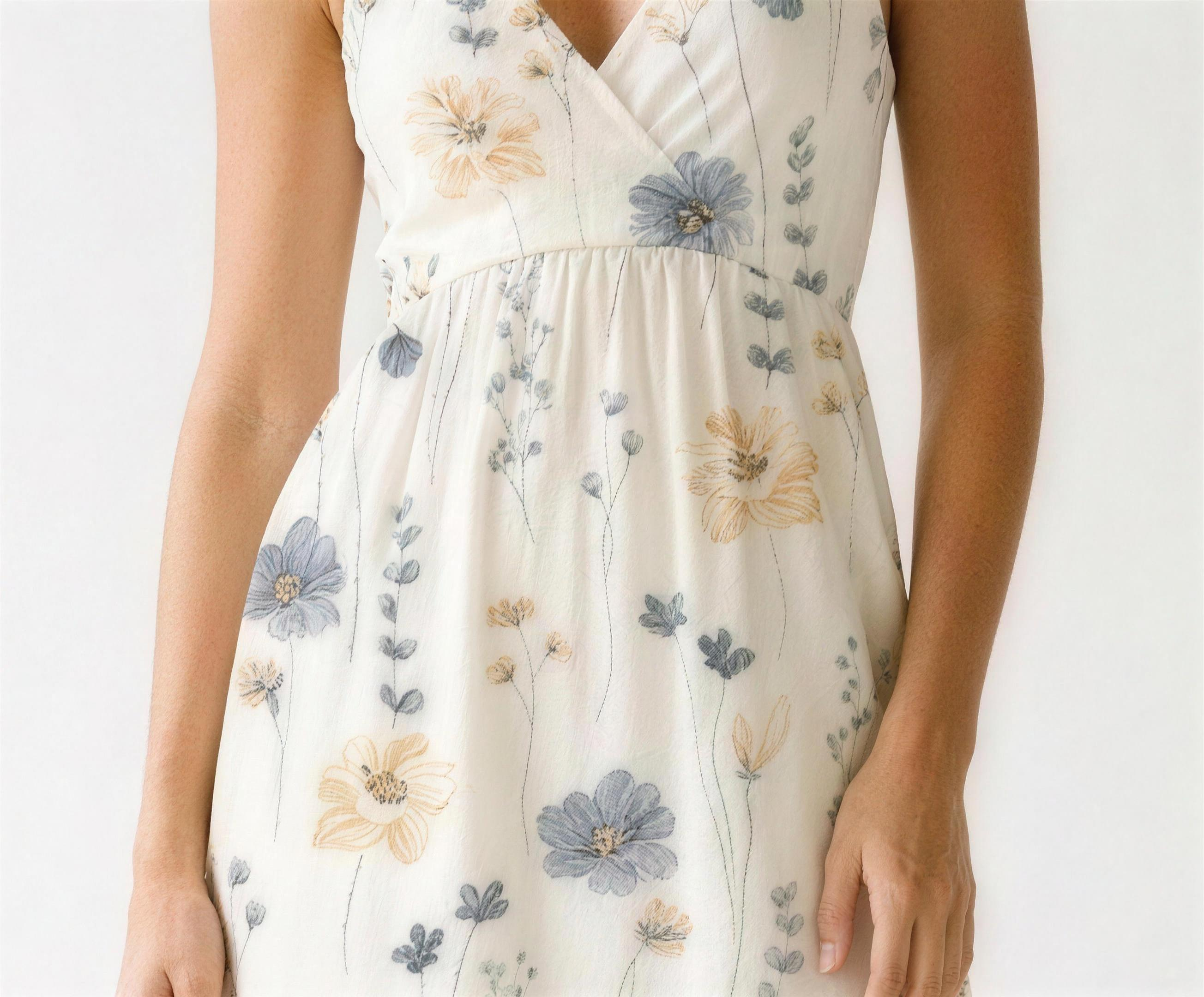 Lido Floral Print Spaghetti Strap Midi Dress, fabric detail close-up