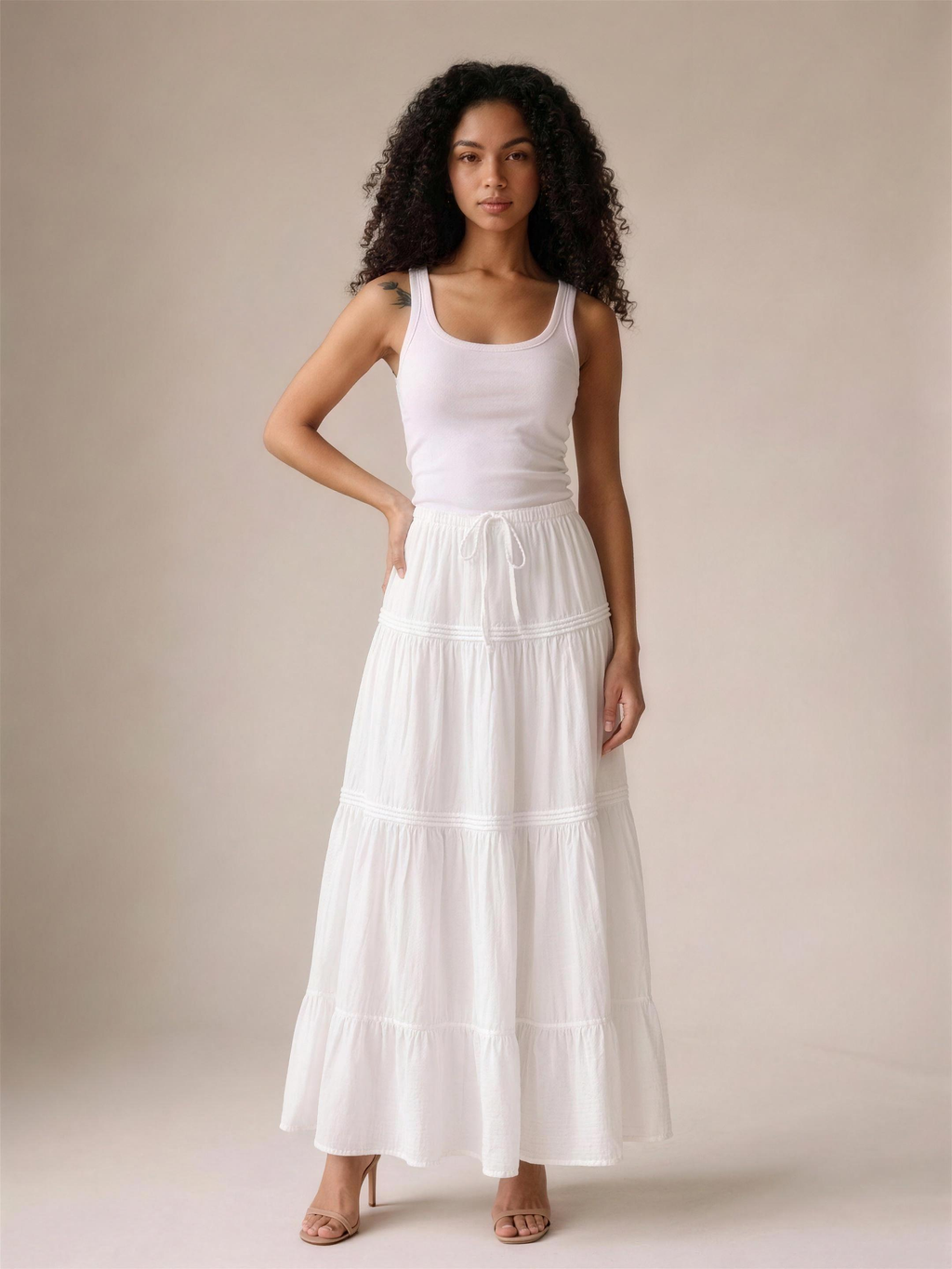 Chiavari — Flowy Tiered Maxi Skirt, view