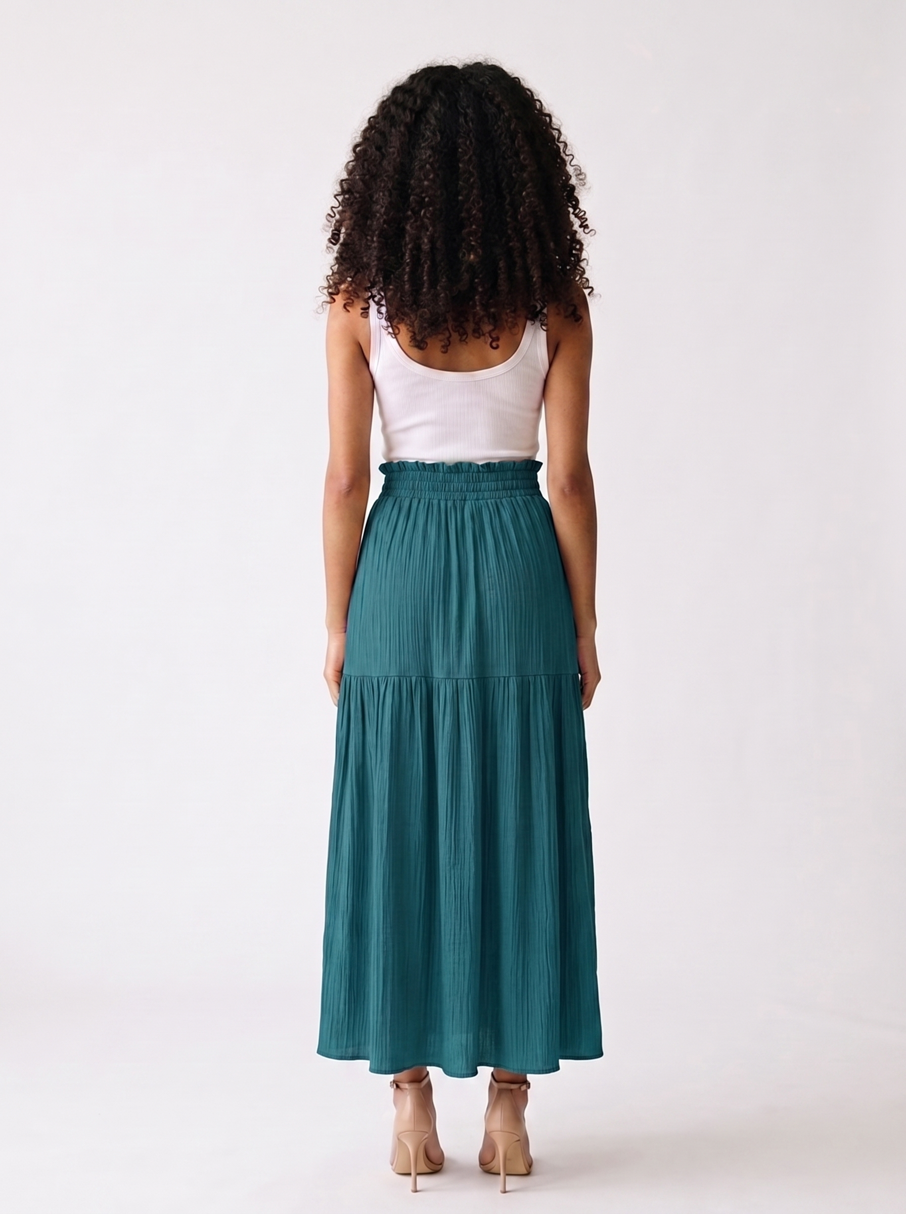 Oriana — Frill Slit Skirt, back view