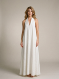 Mirella Halter Neck Maxi Dress with Pockets, front view on model
