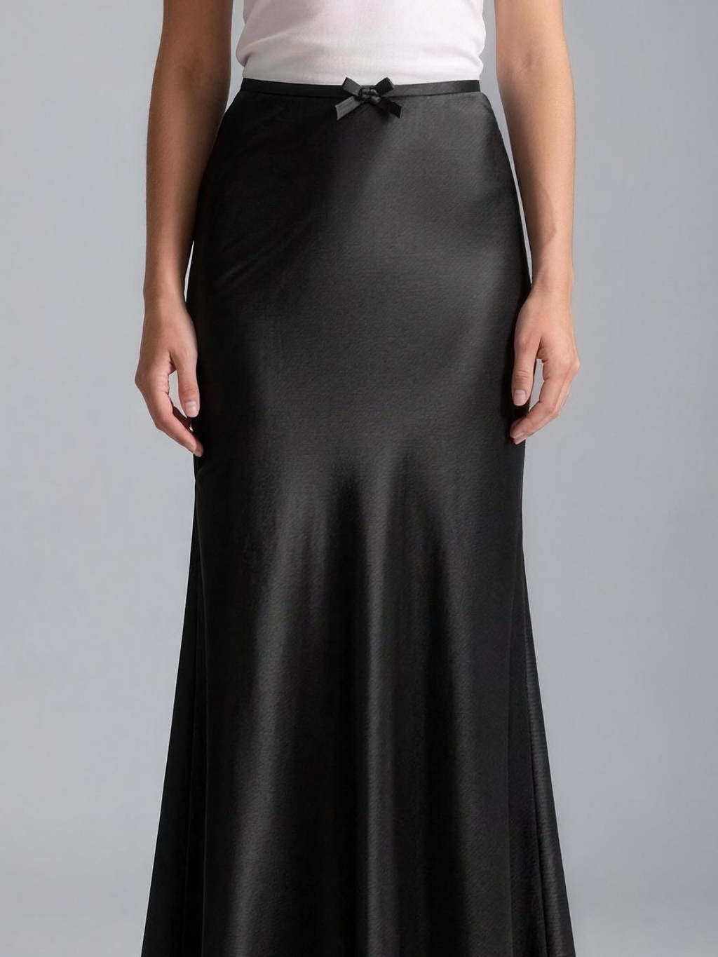 Bianca — High Waist Satin Maxi Skirt, fabric detail