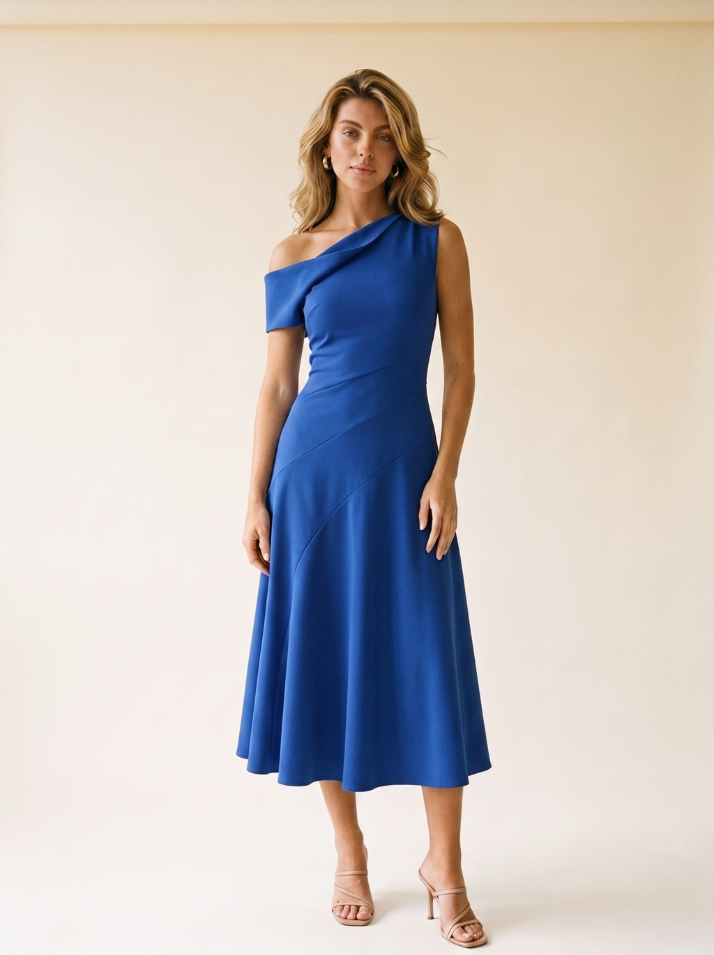 Noto — One-Shoulder Midi Dress, front view