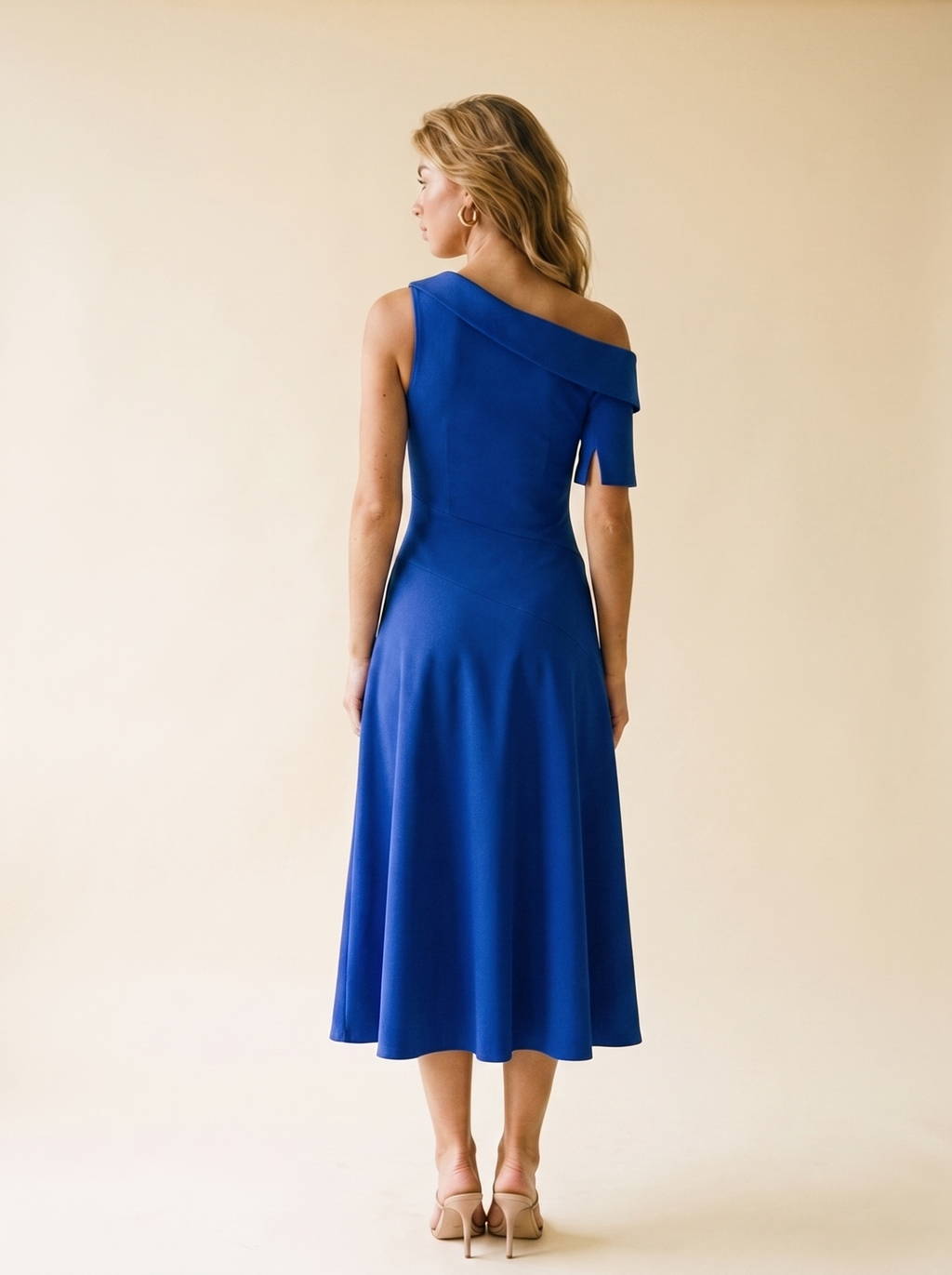 Noto — One-Shoulder Midi Dress, back view