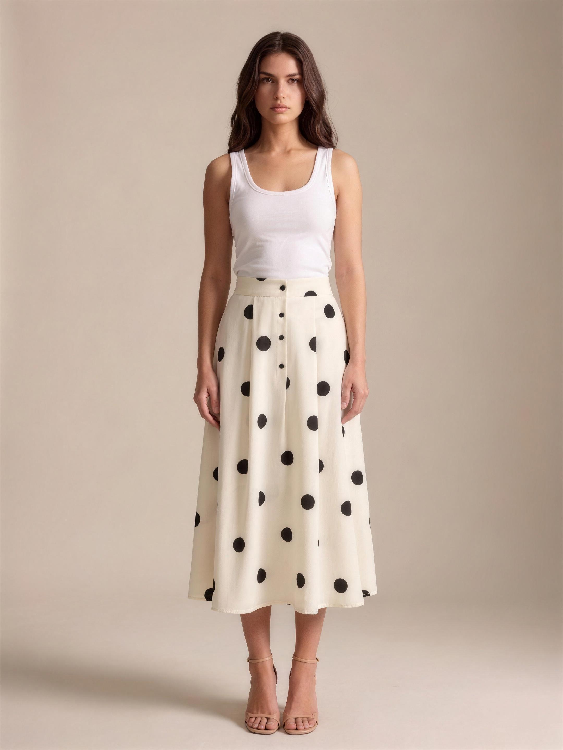 Noto — Polka Dot Skirt, front view