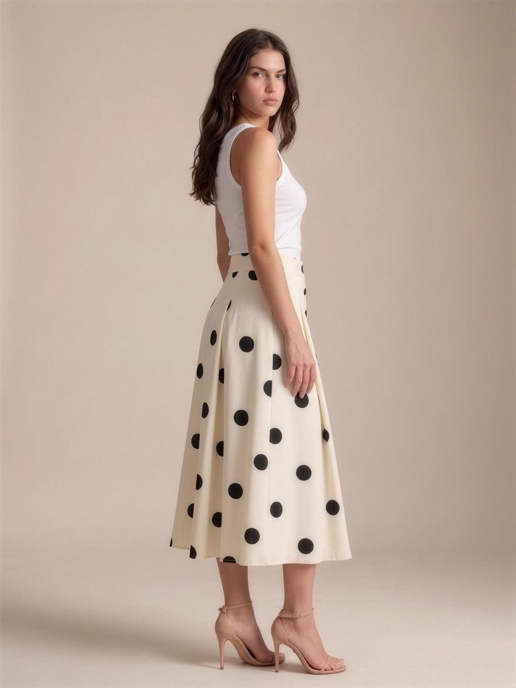 Noto — Polka Dot Skirt, three-quarter view