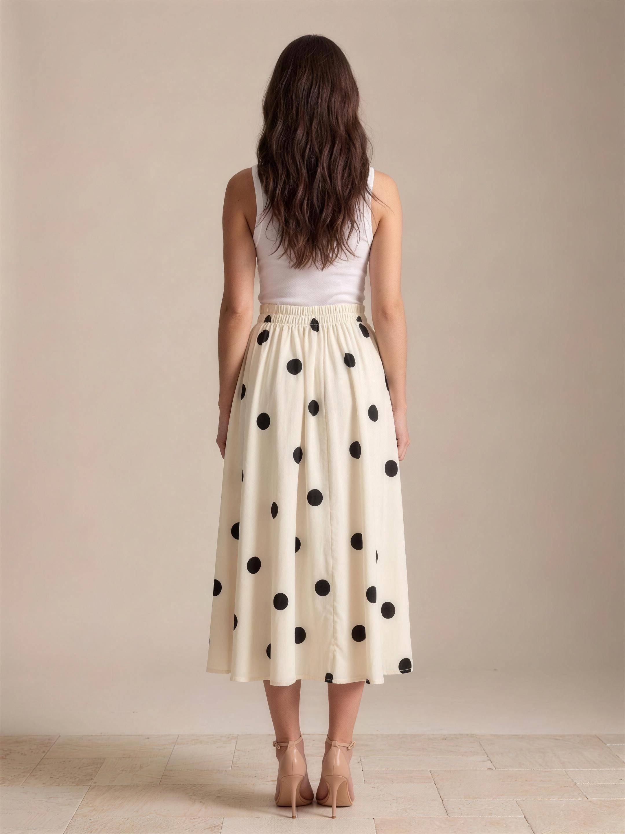 Noto — Polka Dot Skirt, back view