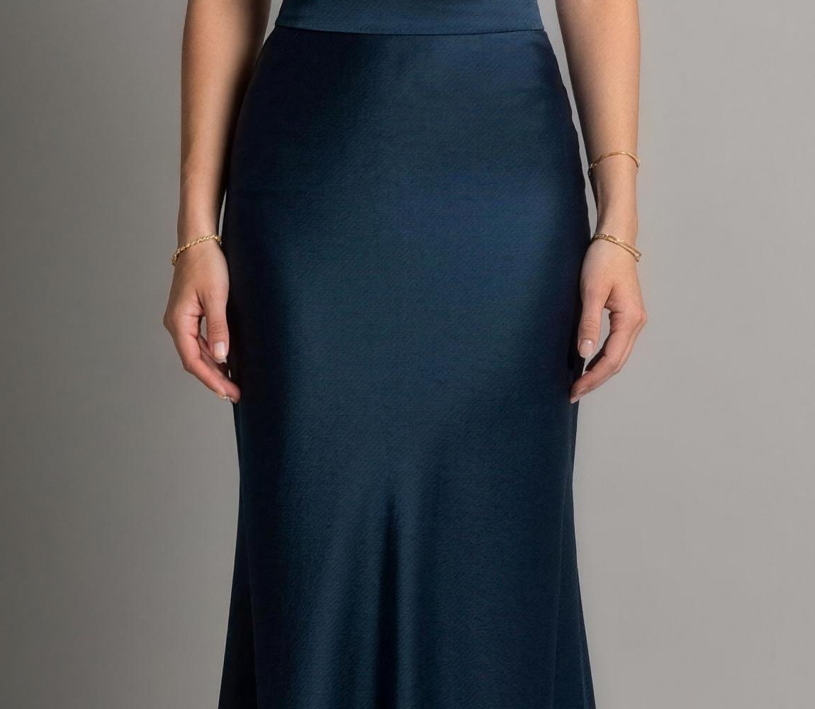 Colette — Satin High Waist Maxi Skirt, fabric detail