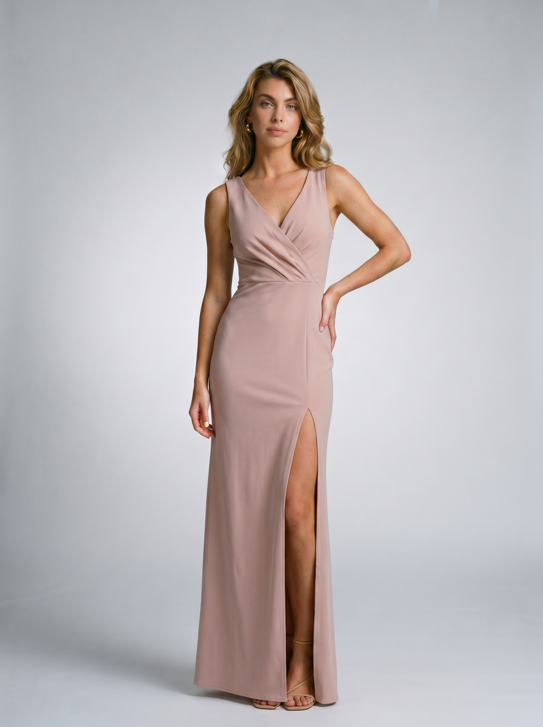 Annalisa — Sleeveless High Slit Maxi Dress