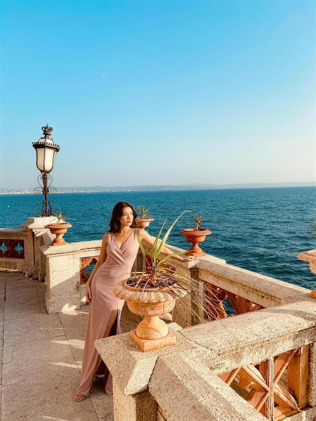 Annalisa — Sleeveless High Slit Maxi Dress, lifestyle