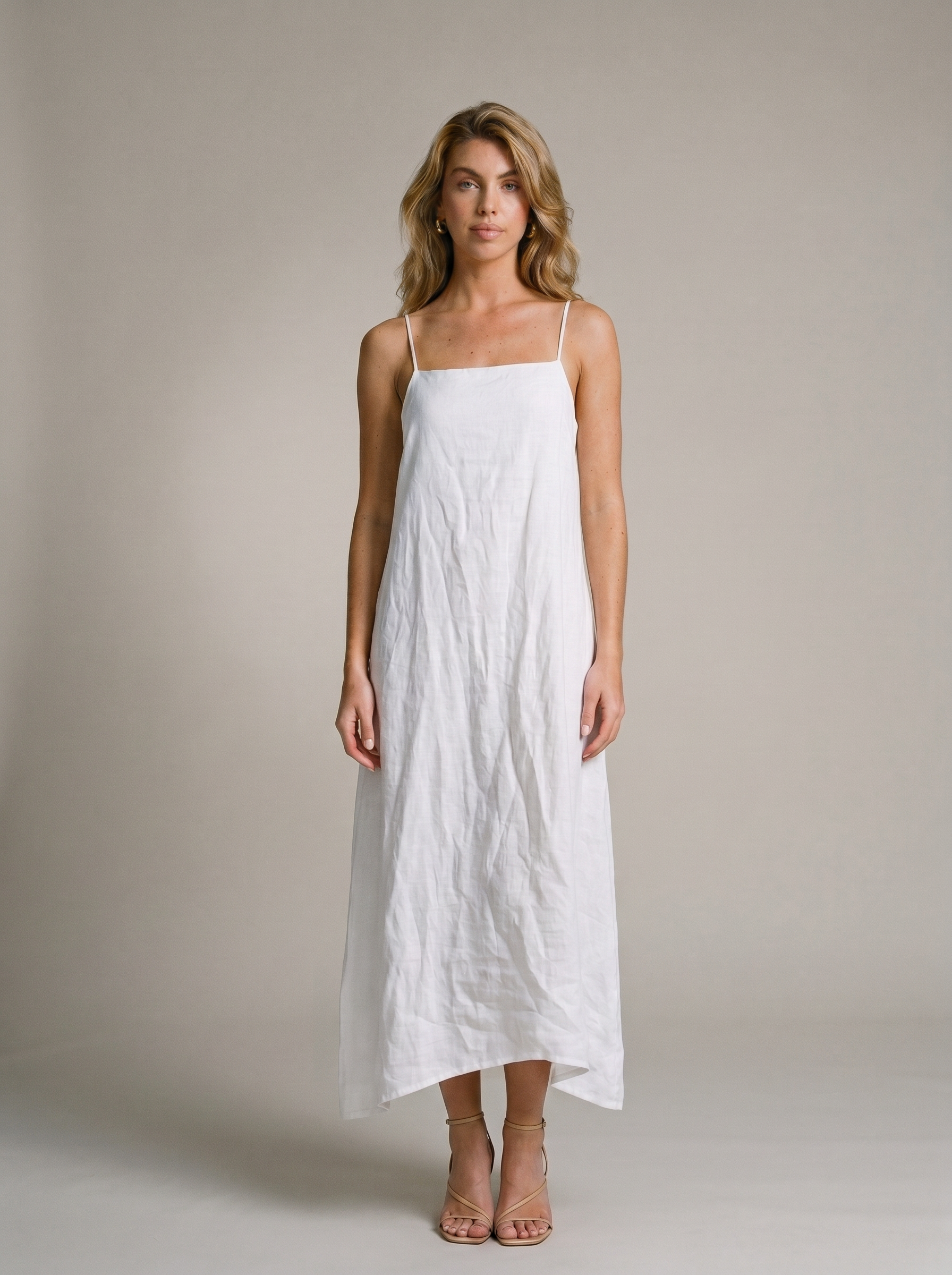Antibes — Sleeveless Linen Casual Maxi Dress