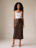 Anais — Slit Midi Skirt with Pockets, front view