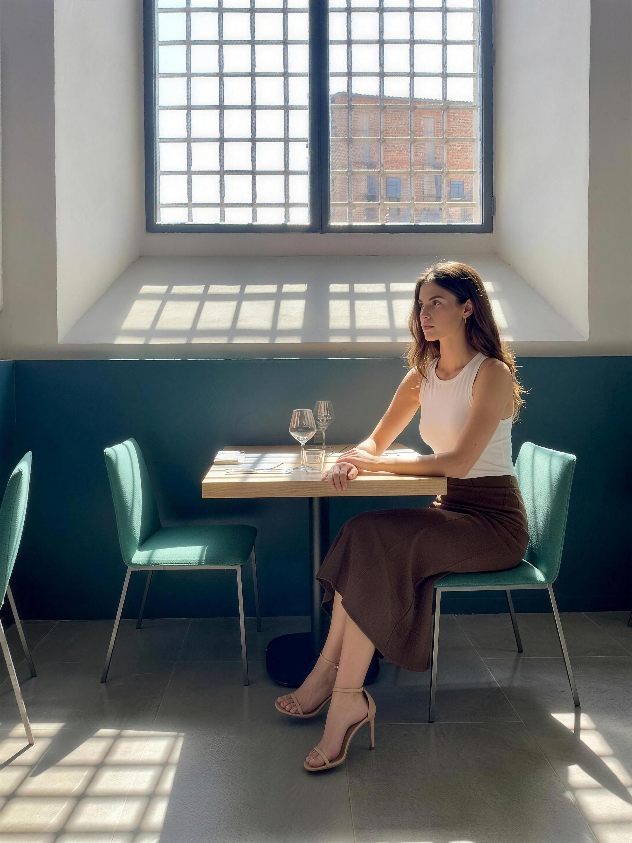 Minori Suede Midi Skirt, styled lifestyle look