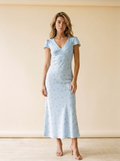 Alghero — V-Neck Cap Sleeve Maxi Dress, front view
